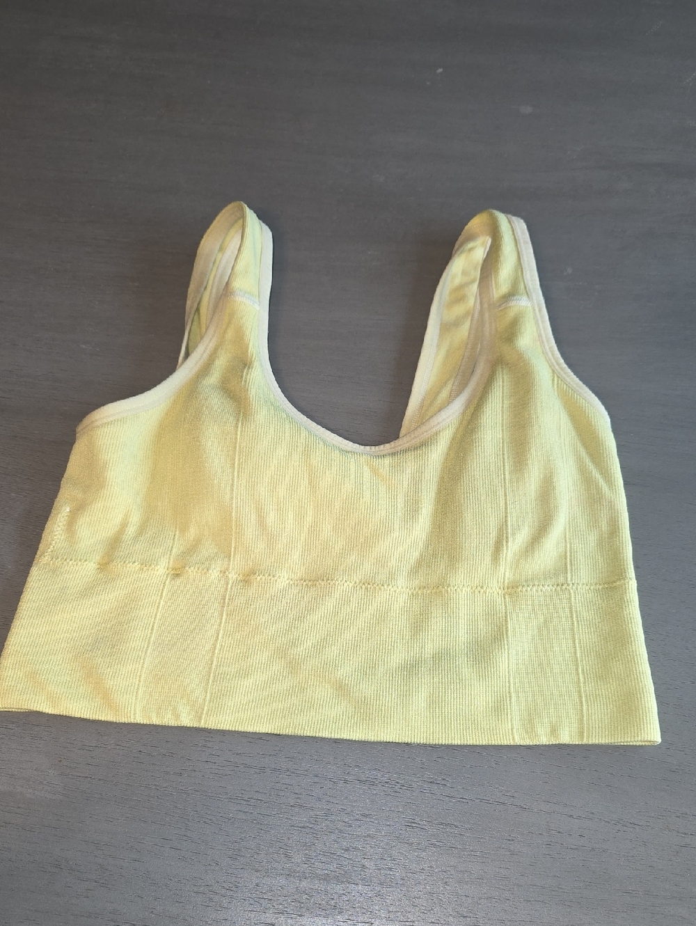 19 - SHEIN Pale Yellow Ribbed Crop Tank